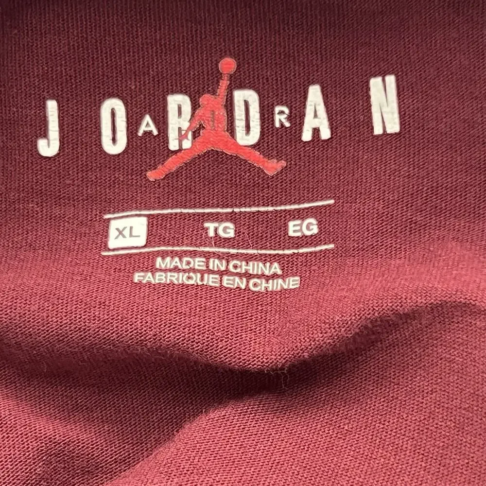 Nike‎ Jordan Sticker Mash Logo T-Shirt Mens XL Maroon